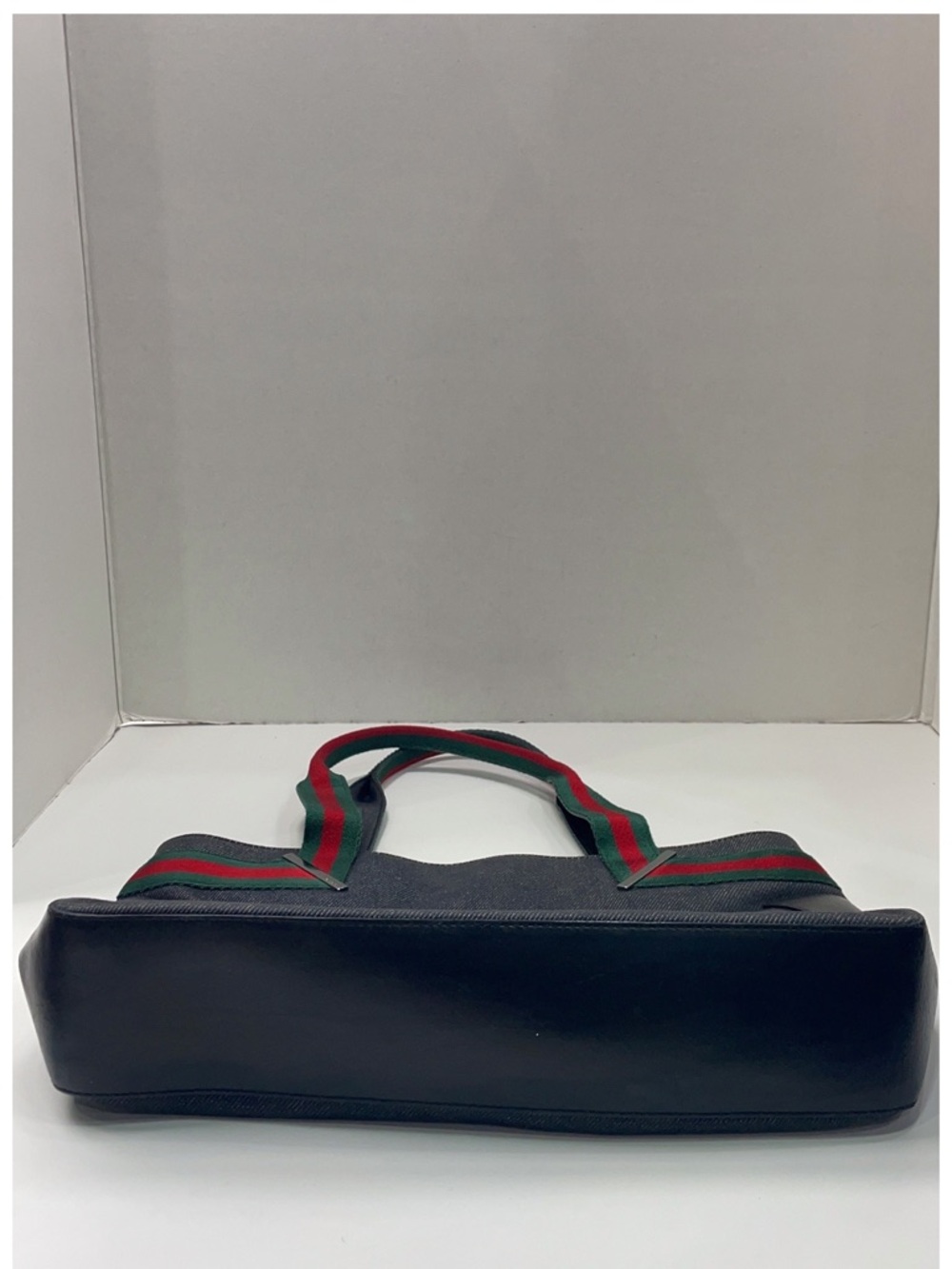 Gucci Black Shoulder Tote with Red & Green Webbing - Picture 4 of 11